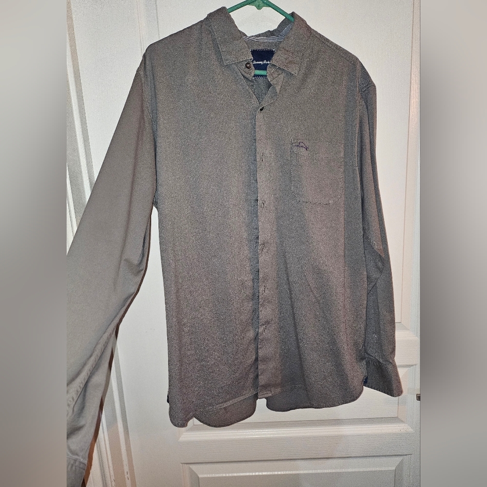 Tommy Bahama Charcoal Long Sleeve Shirt - Picture 2 of 6